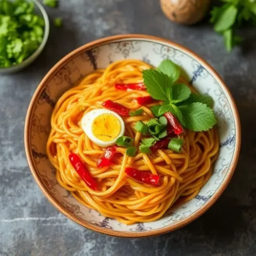 Egg Chilli Noodles (Medium)